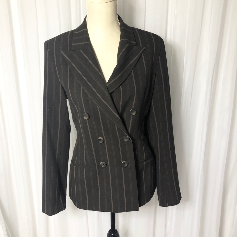 Le Chateau Brown Pin Stripe Suit Jacket